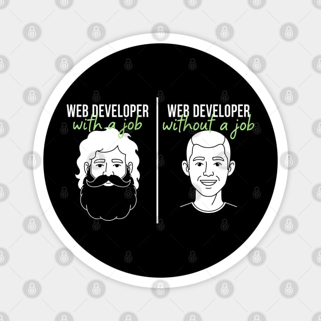 Hilarious Web Developer: With Job vs Without Meme Magnet by enrynz